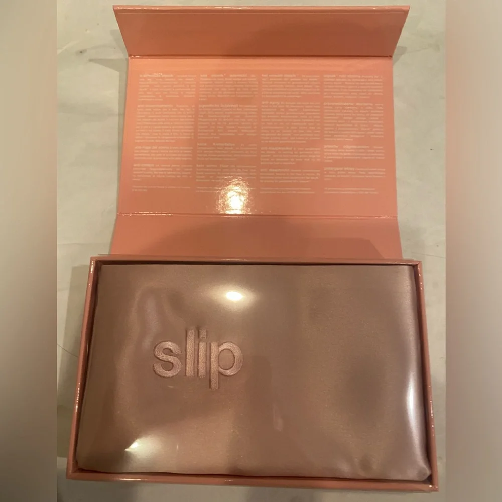Slip pure silk pillowcase slipsilk white or pink queen standard 20” x 30”. NIB
